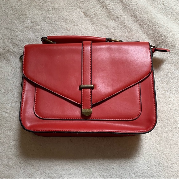 Red leather bag - Picture 1 of 2
